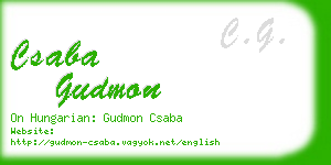 csaba gudmon business card